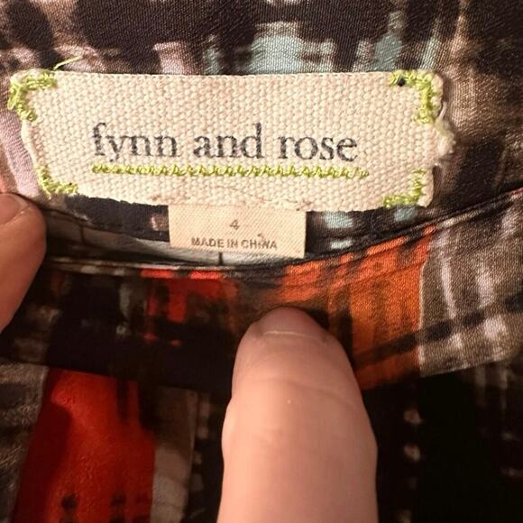 Fynn and Rose Women’s Abstract Pleated Midi Skirt Sz. 4 Anthropologie - Picture 2 of 14